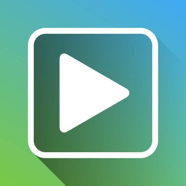 Simgeyi çal. Gri renkli beyaz simge, yeşilden maviye sınırsız gölge bırakıyor.