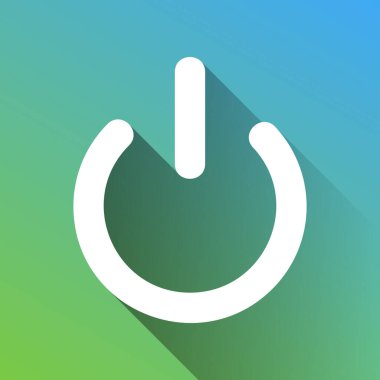 Kapatma işareti. Gri renkli beyaz simge, yeşilden maviye sınırsız gölge bırakıyor.