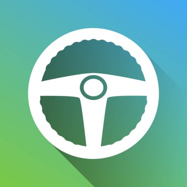 Araba şoförü imzası. Gri renkli beyaz simge, yeşilden maviye sınırsız gölge bırakıyor.