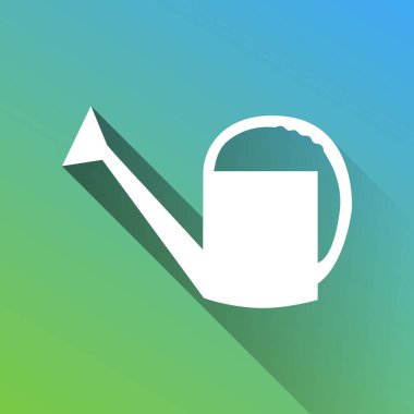 Su tabelası. Gri renkli beyaz simge, yeşilden maviye sınırsız gölge bırakıyor.