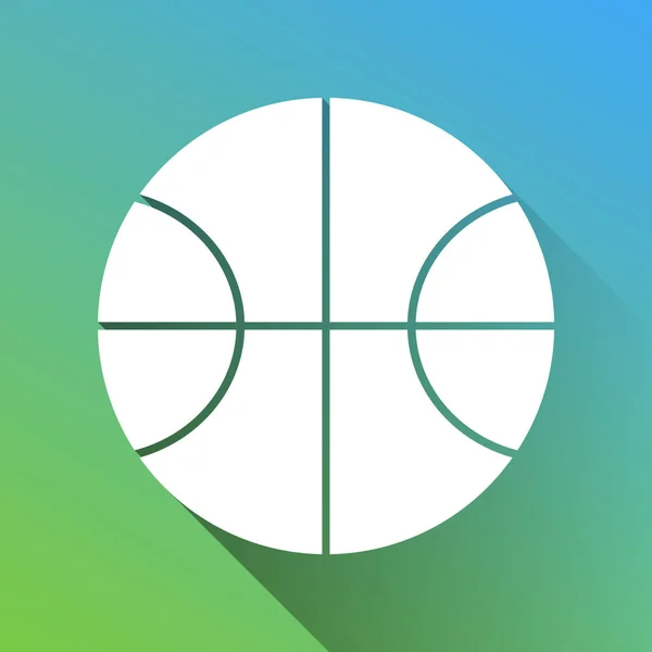 Ilustración Bola Baloncesto Icono Blanco Con Gris Caído Sombra Ilimitada — Vector de stock