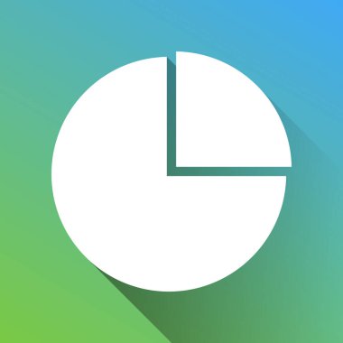 İş grafiği işareti. Gri renkli beyaz simge, yeşilden maviye sınırsız gölge bırakıyor.