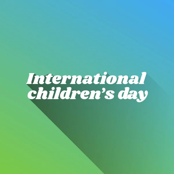 Slogan Journée Des Enfants Icône Blanche Avec Ombre Illimitée Grise — Image vectorielle
