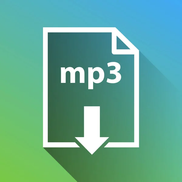 Mp3 Indirme Işareti Gri Renkli Beyaz Simge Yeşilden Maviye Sınırsız — Stok Vektör