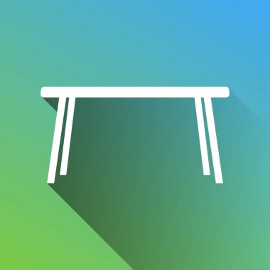 Tabela. Gri renkli beyaz simge, yeşilden maviye sınırsız gölge bırakıyor.