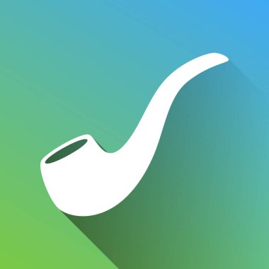 Pipo tüttür işareti. Gri renkli beyaz simge, yeşilden maviye sınırsız gölge bırakıyor.