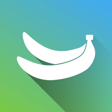 Muz işareti basit. Gri renkli beyaz simge, yeşilden maviye sınırsız gölge bırakıyor.