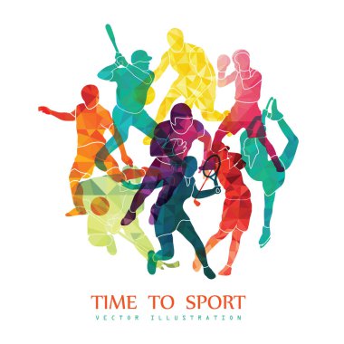 people engaging in different sports clipart