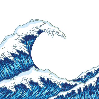 big blue sea waves clipart