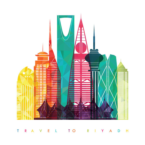 travel design template with silhouette of city