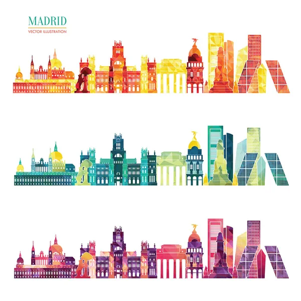 Set of detailed city silhouettes — Stock Vector