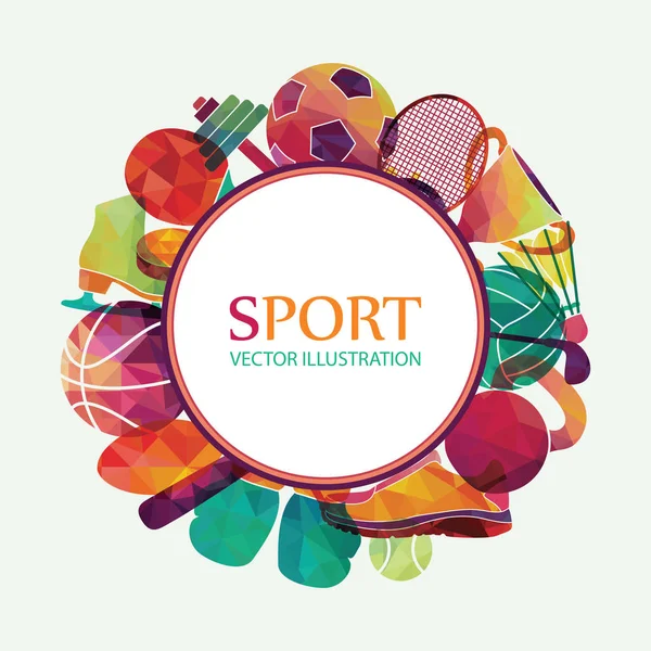 Színes sport felszerelések — Stock Vector