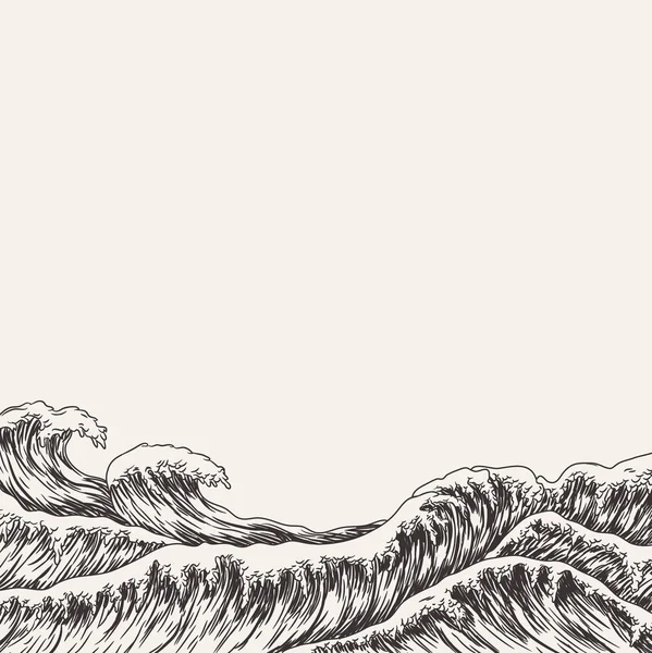 Big sea waves — Stock Vector