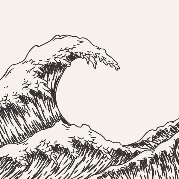 Velké mořské vlny — Stockový vektor