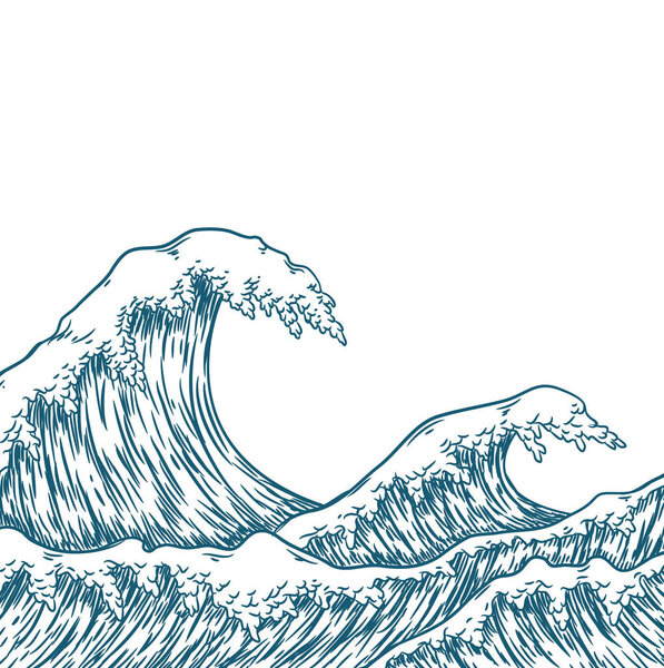 большие голубые морские волны
