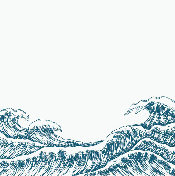 большие голубые морские волны
