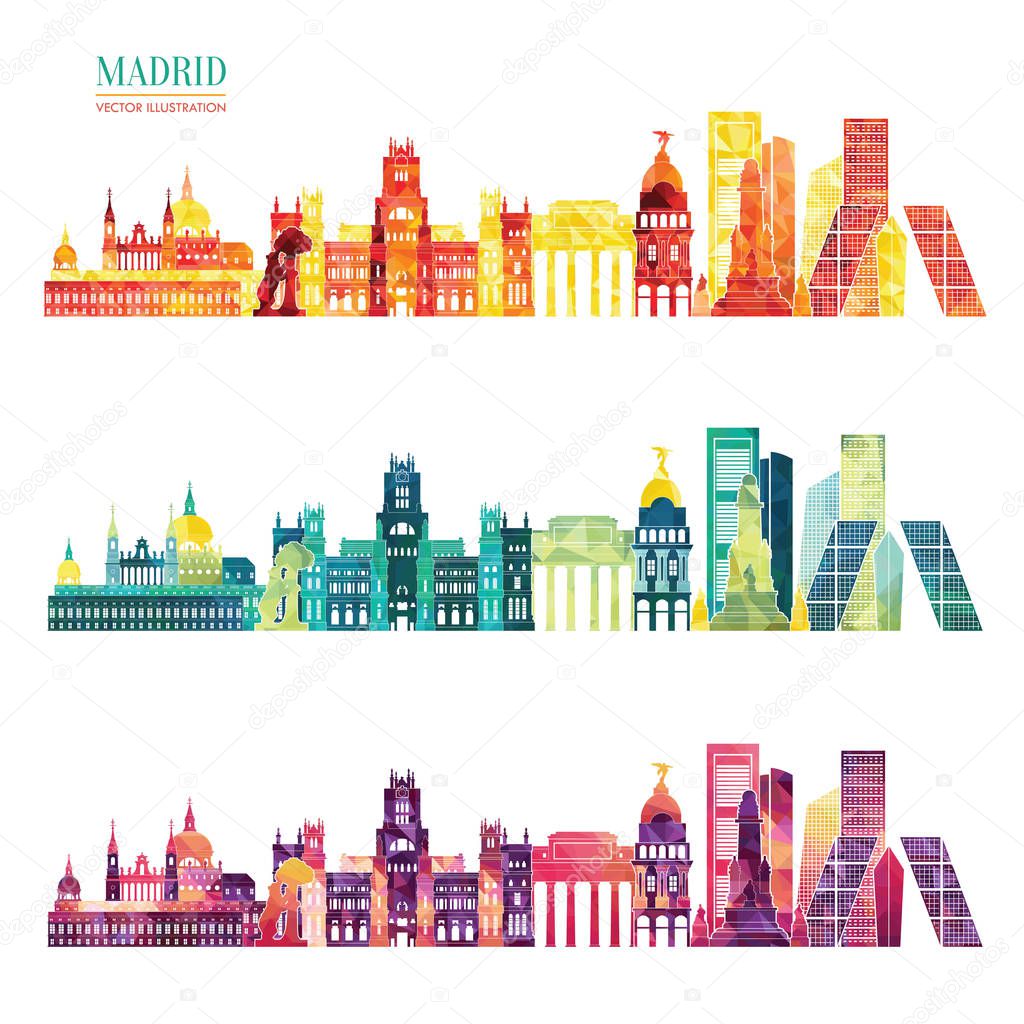 set of detailed city silhouettes