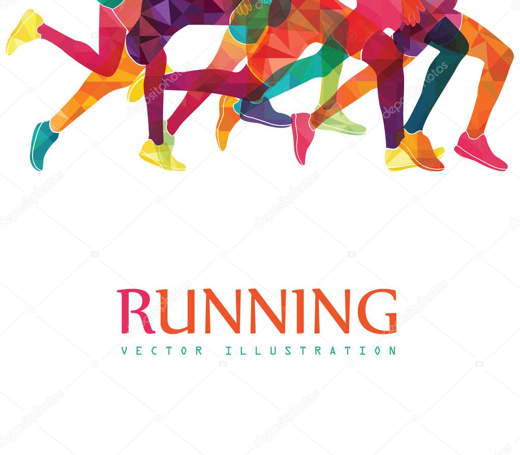 Group of running people
