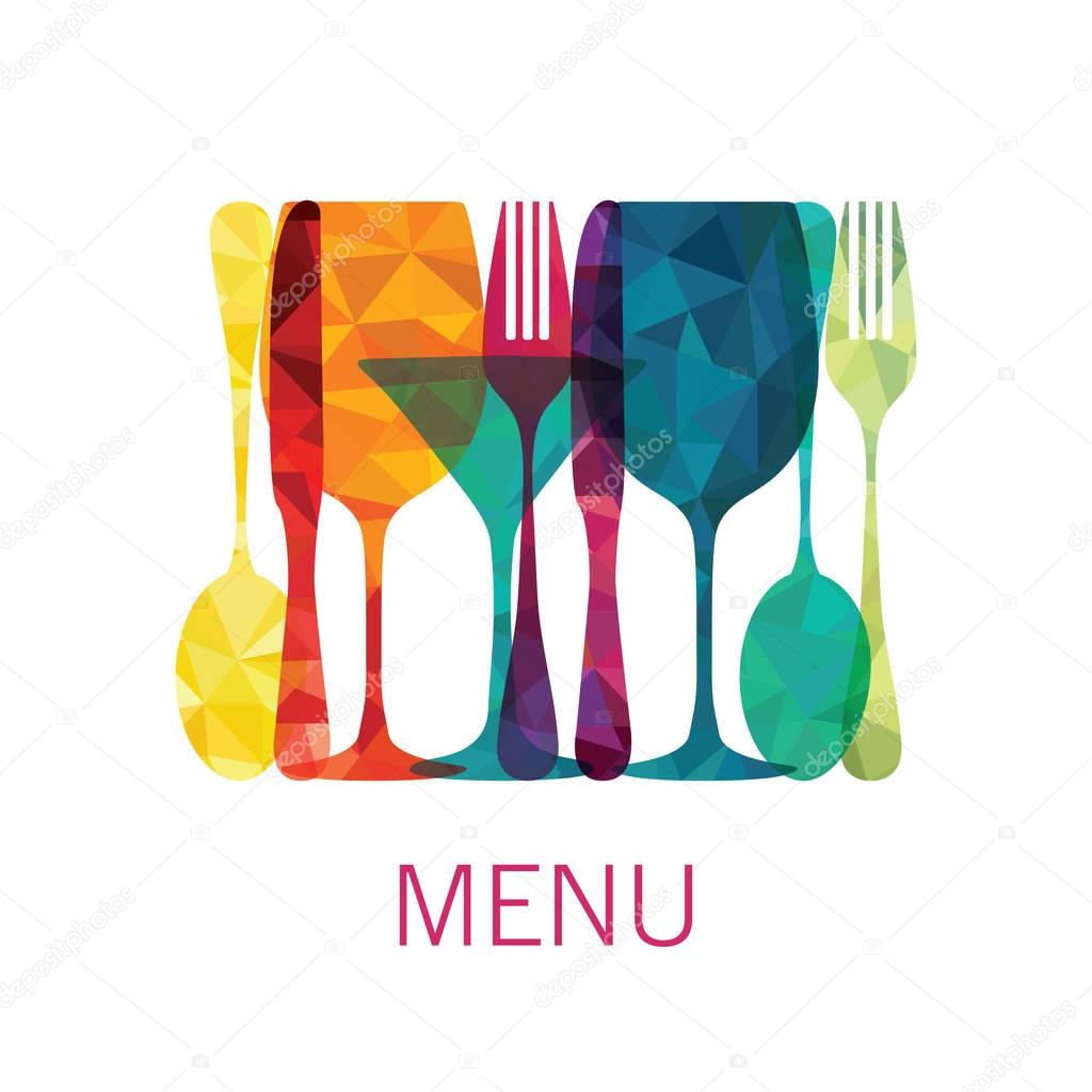 menu design template with cutlery