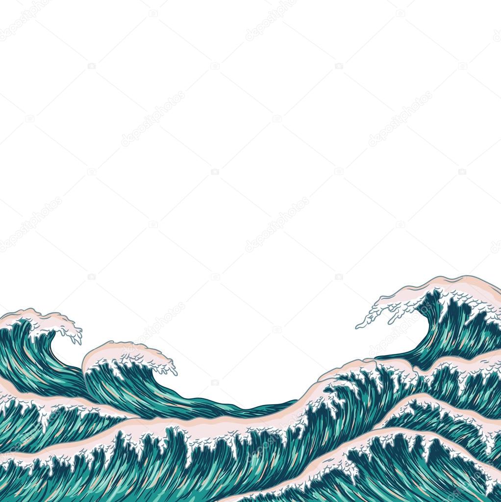 big blue sea waves