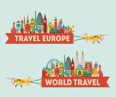 Seyahat arka plan vektör çizim 