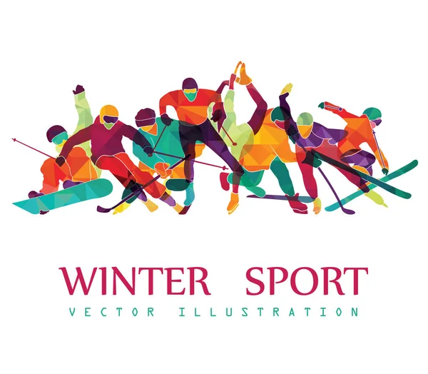 冬スポーツの背景ベクトル図 — ストックベクタ
