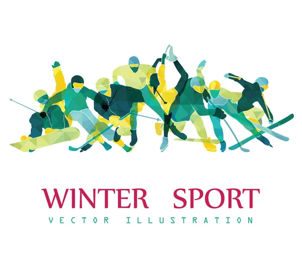 Векторная Иллюстрация Зимнего Спорта Стоковый вектор