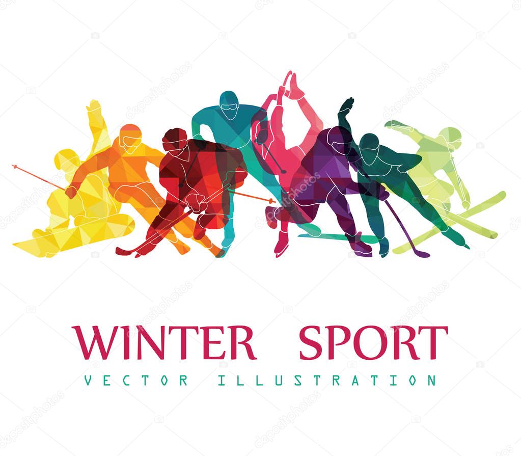 winter sport background vector illustration 