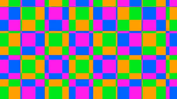 Animované pozadí barevných čtverců. — Stock video
