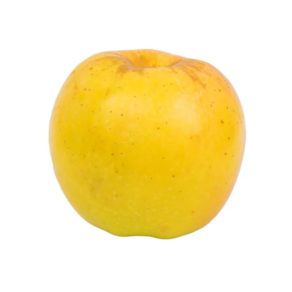 Beyaz arkaplanda sarı elma