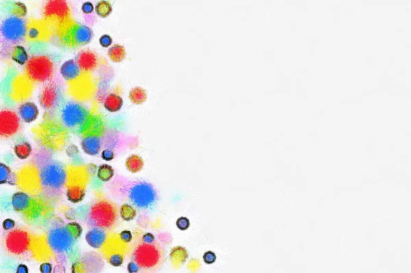 Arka plan ile renkli lekeler boyanır.