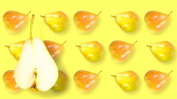 Animated Movie Moving Rotating Fruits Photograph Pear Whole Counter Moving — Stock Video