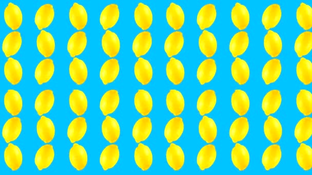 Looping Vídeo Abstrato Com Frutas Rotativas Fundo Colorido — Vídeo de Stock