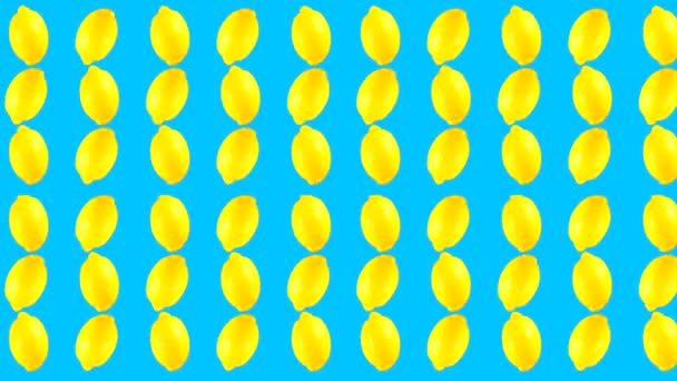 Boucle vidéo abstraite avec des fruits rotatifs sur un fond coloré .