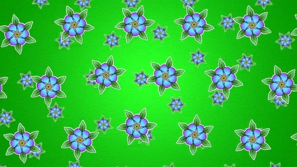 Abstract High Quality Animated Background Painted Flowers Leaves Embossing Imitation — Stock Video