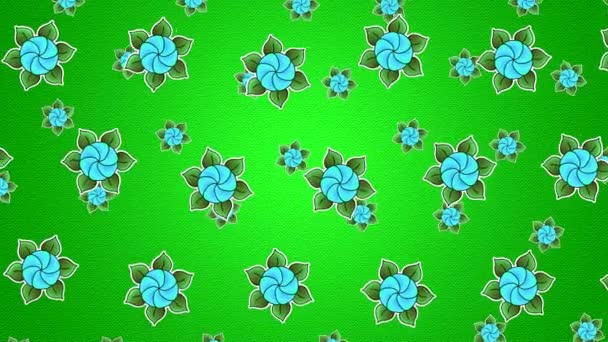 Abstract High Quality Animated Background Painted Flowers Leaves Embossing Imitation — Stock Video