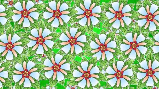 Abstract High Quality Animated Background Painted Flowers Leaves Embossing Imitation — Stock Video