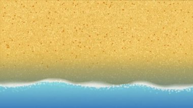 Dalga ahtapotu hareketli dokunaçlarla kıyıya fırlatıyor. Çizilmiş ögelerin düz bir şekilde canlandırılması.