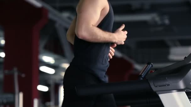 Guy on the treadmill — Stock Video