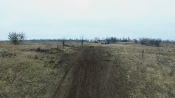 Dirt Track üzerinde profesyonel Motocross binici. — Stok video