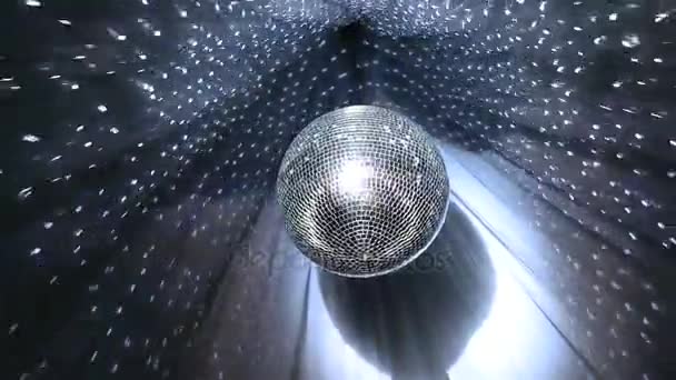 Centro della sfera dello specchio della discoteca, glitter — Video Stock