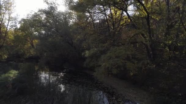 Luftaufnahme eines Geländewagens, der in Geschwindigkeit einen Fluss überquert. — Stockvideo