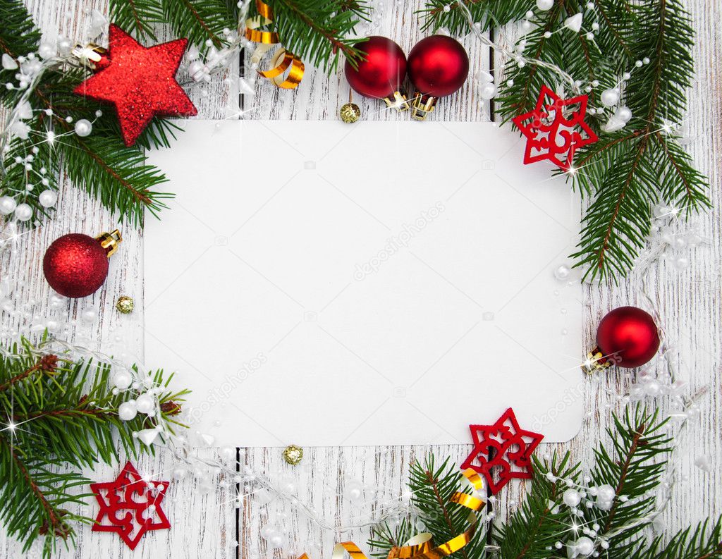 christmas background - blank paper with decoration