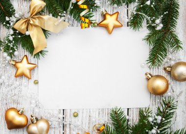 Noel arka plan - dekorasyonu ile boş kağıt