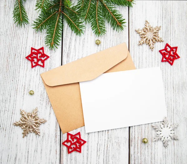 Envelope with christmas decoration — Stock Photo, Image
