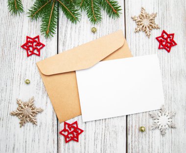 Noel dekorasyonu ile zarf