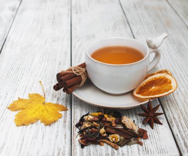 sıcak çay ile baharat