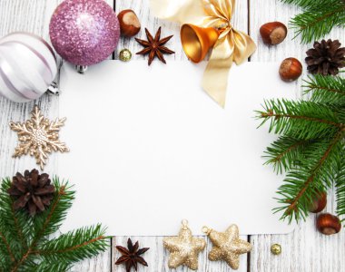 Noel arka plan - dekorasyonu ile boş kağıt