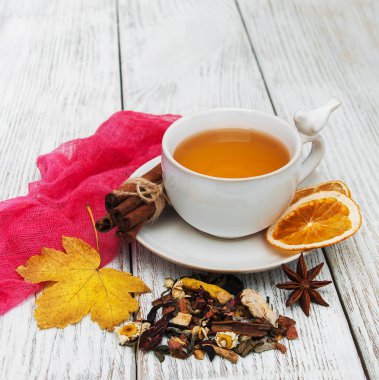 sıcak çay ile baharat