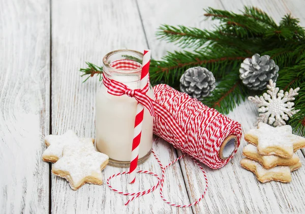 Christmas cookies and milk